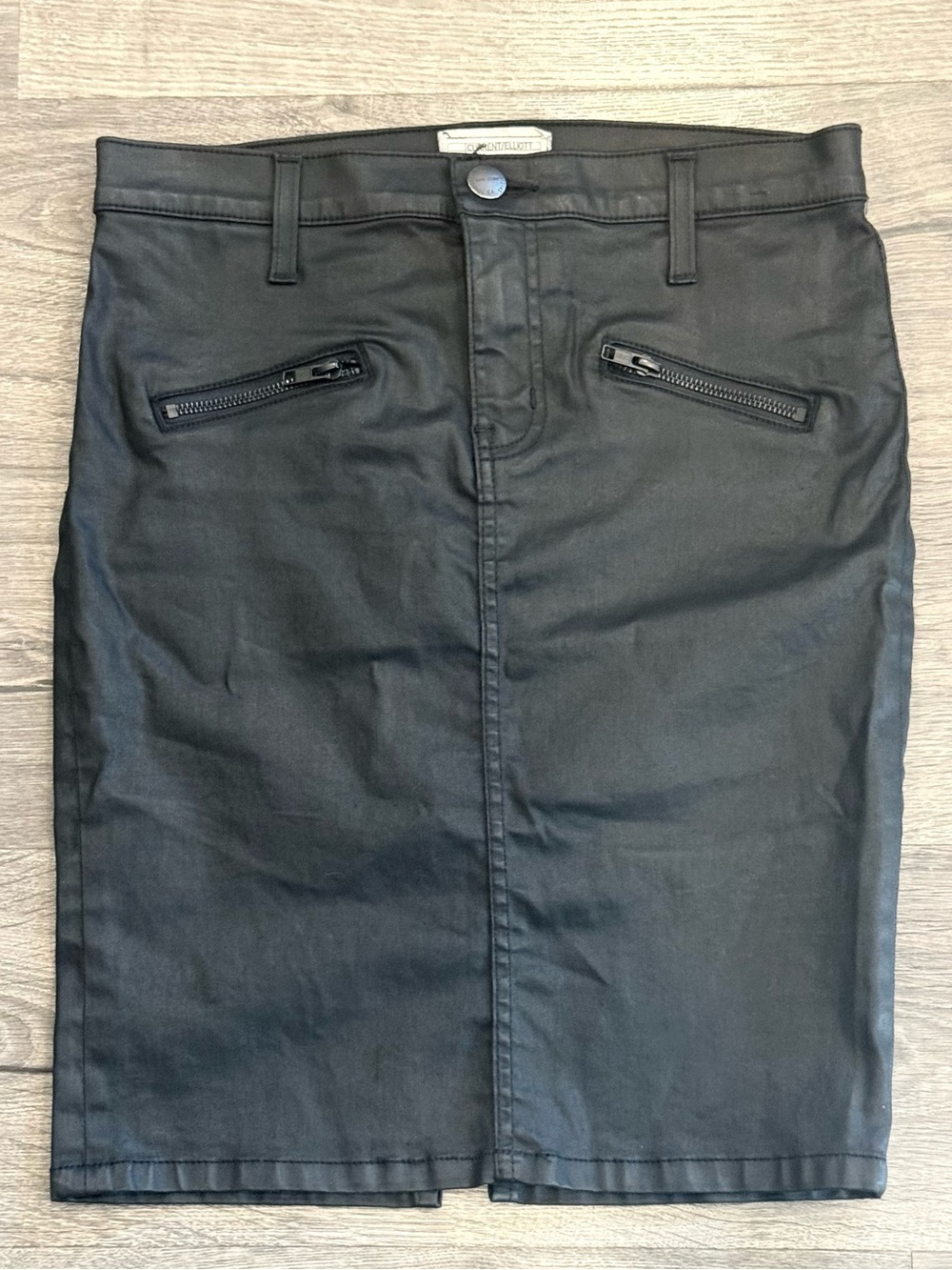Current/Elliott Black Pencil Skirt with Zip Pocket Accents